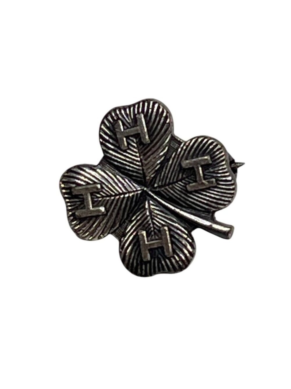Vintage Sterling Silver 4-H Clover Pin A143